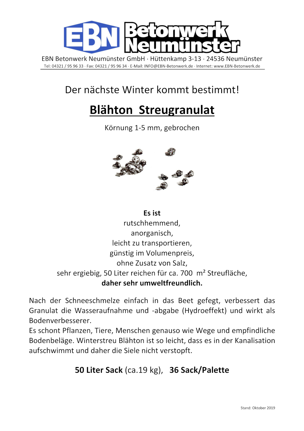 Blähton Streugranulat